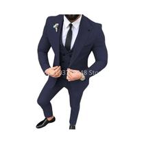 Terno Slim Fit Masculino De 3 Peças Com Paletó De Um Botão, Colete E Calças Para Jantar Formal,