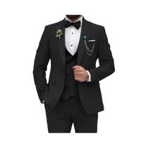 Terno Slim Fit Masculino Em Vermelho Rosa, Conjunto De 3 Peças Com Blazer De Dois Botões, Colete E