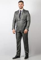 Terno Slim Masculino Fio Indiano Xadrez Chumbo Jordhan