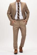 Terno Slim Masculino Gabardine Marrom Jordhan