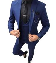 terno azul marinho camisa azul