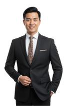 Terno Slim Masculino Preto em Microfibra com Corte Italiano T&C MF399