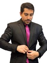 Terno Slim Masculino Preto Poliviscose Encerado T&C de Corte Italiano