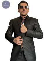 Terno Slim Masculino Preto Poliviscose Encerado T&C de Corte Italiano