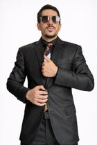 Terno Slim Masculino Preto Poliviscose Encerado T&C de Corte Italiano