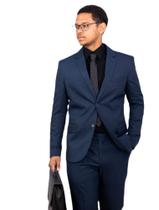 Terno slim microfibra azul marinho escuro Terno slim microfibra azul marinho escuro