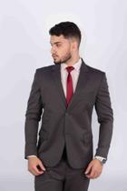Terno slim microfibra cinza chumbo Terno slim microfibra cinza chumbo