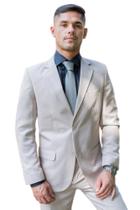 Terno Slin Microfibra -Begê- Paletó + Calça + Barato "ENVIO IMEDIATO"