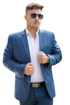 Terno Slin Poliviscose -Azul Turquesa- Paletó + Calça + Barato "ENVIO IMEDIATO"