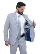 Terno Social Masculino Microfibra Premium Diversas Cores
