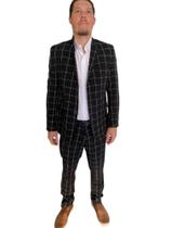 Terno xadrez preto e branco - Poliviscose - Luxo