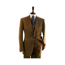 Ternos Masculinos Slim Fit De Tweed Herringbone 3 Peças Para Negócios, Casuais E Casamentos: Blazer,