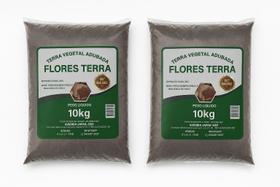 Terra Vegetal 10kg Flores Terra Qualidade Para Plantas Kit 2