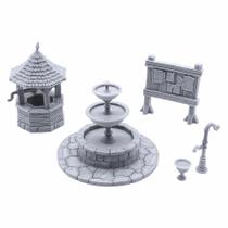 Terrain EnderToys Town Square para DND 28 mm em miniatura Wargaming