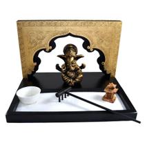 Terrário Bandeja Areia Altar Ganesha Jardim Zen Decorativo Porta Vela Madeira 14cm Terrário Bandeja Areia Altar Ganesha Jardim Zen Decorativo Porta Vela Madeira 14cm