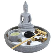 Terrário Bandeja Areia Altar Jardim Zen Decorativo Porta Vela Incenso Pedra 16cm Terrário Bandeja Areia Altar Jardim Zen Decorativo Porta Vela Incenso Pedra 16cm