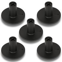 Tês de golfe de borracha com altura ajustável 3,8 cm, pacote com 5, preto Tês de golfe de borracha com altura ajustável 3,8 cm, pacote com 5, preto