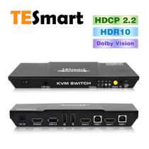 tesmart hdmi2.0 Versão 4 K Ultra HD 2 x 1 HDMI Switch KVM 3840 x 2160 @ HZ 4: 4: 4 Suporta USB 2.0 Devices Control de até 2 Computers/SERVERS/DVR