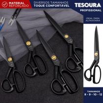 Tesoura Alfaiataria Titanium Profissional Aço Carbono para Costura, Alfaiataria e Artesanato