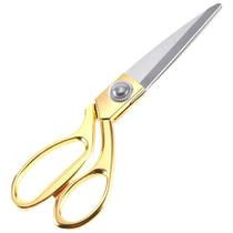 Tesoura Alfaiate Costura Artesanato Dourada Aço Inox