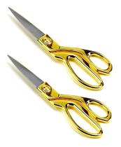 Tesoura Alfaiate Profissional Costura Tecido Dourada C/2 Pçs