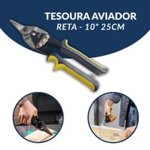 Tesoura Aviador Reta Corta Chapa Drywall 10 Polegadas 25cm