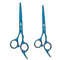 Tesoura Blue Titanium Fio Navalha 5,5” Laser 7" Vertix