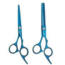 Tesoura Blue Titanium Navalha 5,5” Desbates 6" Vertix