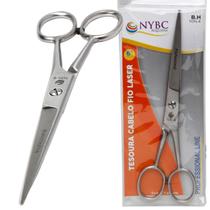Tesoura Cabelo Fio Laser 6" (15,2 cm) NYBC Beauty -Ergonômica e confortável para cortes precisos