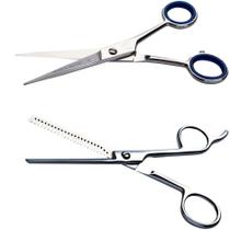 Tesoura Cabelo Profissional Fio Navalha + Desfiadeira Dentada Marco Boni + Pente de Corte em Carbono