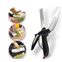 Tesoura Culinária Alimentos Cozinha Legumes Vegetais Clever Cutter Cortes Rápidos e Precisos Cortador Inteligente Prático 2 em 1 Tesoura Culinária Alimentos Cozinha Legumes Vegetais Clever Cutter Cortes Rápidos e Precisos Cortador Inteligente Prático 2 em 1