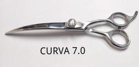 Tesoura curva 7.0 polegadas prata brilho Tesoura curva 7.0 polegadas prata brilho