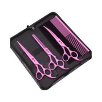 Tesoura Curva De Desbaste Para Cães Em Aço Inoxidável Rosa Purple Dragon Para Tosa De Animais De