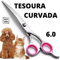 Tesoura Curvada Original P/ Tosa Profissional Pet Cão E Gato - Daomo