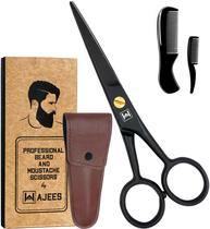 Tesoura de barba WAJEES para homens com pente para bigode e pente para barba