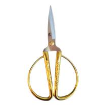 Tesoura De Costura Asa Retro Vintage patchwork Dourada 19cm