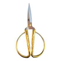 Tesoura De Costura Asa Retro Vintage patchwork Dourada 19cm