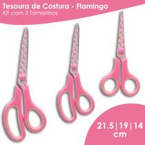 Tesoura De Costura Decorada Flamingo - Kit C/ 3 Unidades - BRX