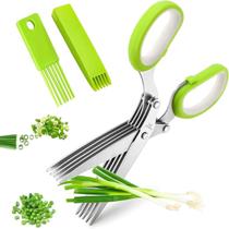 Tesoura de Cozinha 5 Lâminas Inox Cortar Picar Verduras e Ervas Cabo Anatômico Tesoura de Cozinha 5 Lâminas Inox Cortar Picar Verduras e Ervas Cabo Anatômico