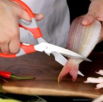 Tesoura De Cozinha De Aço Inoxidável 21,5 cm Multifuncional, Ferramentas De Corte De Carne E Vegetais, Osso De Frango