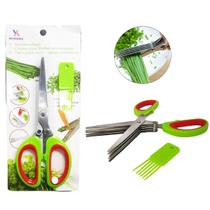 Tesoura de Cozinha Inox 5 Lâminas cortar legumes verduras