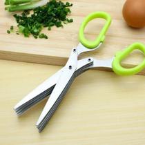 Tesoura De Cozinha Multicamadas De Aço Inoxidável, Cortador De Vegetais, Ervas, Especiarias,
