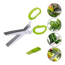 Tesoura De Cozinha P/ Cortar Picar Legumes Verdura 5 Lâmina