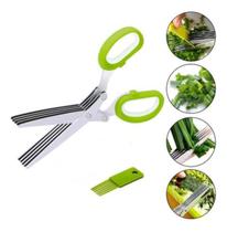 Tesoura De Cozinha P/ Cortar Picar Legumes Verdura 5 Lâminas