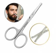 Tesoura de Pelos Nariz, Bigode e Sobrancelha Aço Inox Premium Ponta Arredondada, Segura e Precisa Tesoura de Pelos Nariz, Bigode e Sobrancelha Aço Inox Premium Ponta Arredondada, Segura e Precisa