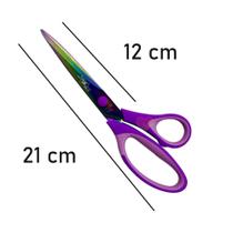Tesoura de Titanium Afiada Para Corte de Tecido Papel Moldes uso Geral 8,5 Pol Cabo Soft Emborrachado
