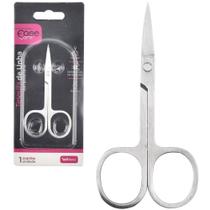Tesoura de unha de inox com ponta curva 9cm na cartela - WELLMIX