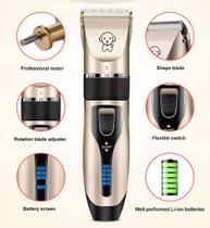 Tesoura e cortador de cabelo para pets, modelo novo 2021, para cães, cortador, sem fio, recarregável, ruído baixo