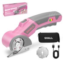 Tesoura elétrica sem fio SHALL 4V recarregável rosa/cinza