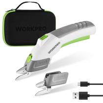 Tesoura elétrica sem fio WORKPRO 4V recarregável com 2 lâminas Tesoura elétrica sem fio WORKPRO 4V recarregável com 2 lâminas